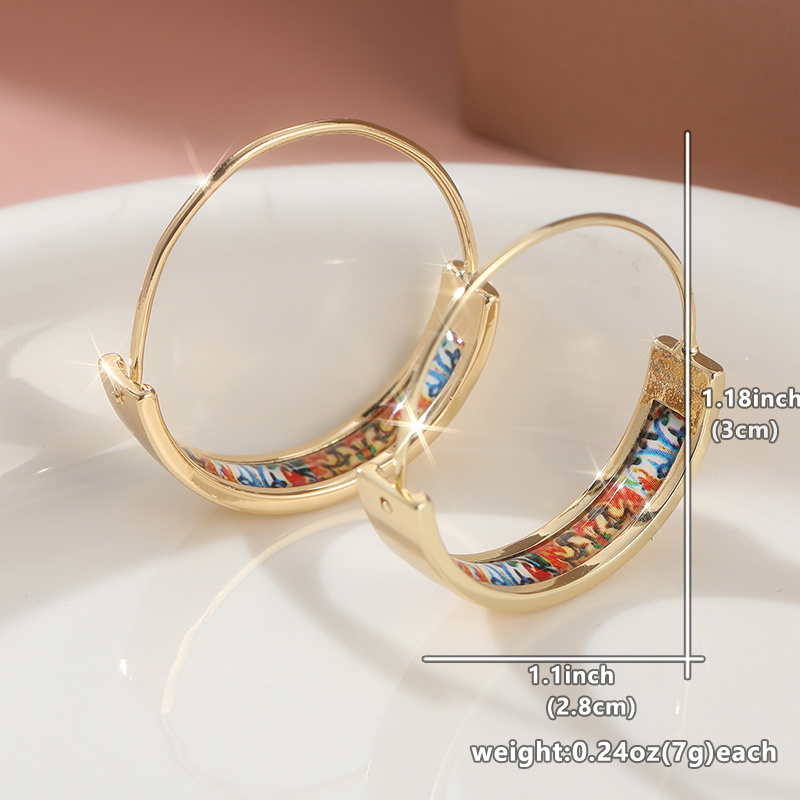 Vintage Boho C-Shaped Enamel Earrings